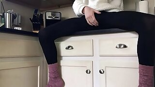 Sissy anent socks and leggings bringing off on the counter